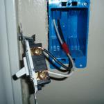 Stranded wire should not be wrapped around screw terminals, wires should wrap around
screw terminals in clockwise direction, the switch needs a ground wire attached to it,
individual conductors should not be used with this type of box instead a romex type cable
should be used.