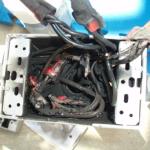 This box burned up because it had too many wires in it causing one of the wire nuts to become loose causing arcing.
